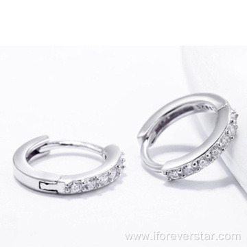 925 Silver Jewelry Earrings Zirconia Women Earrings Hoops